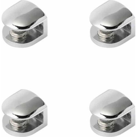 Ensemble de 4 supports pour étagères en verre. clips en verre réglables. crochets muraux pour miroirs. convient aux étagères en verre de 8 à 10 mm. aux miroirs et aux étagères en bois.