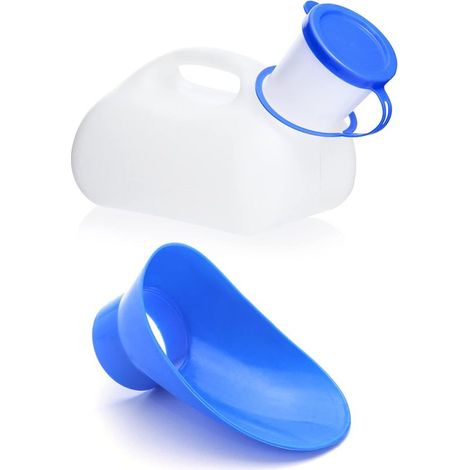 Urinoir de voiture unisexe, bouteille d'urine portable avec couvercle pour voiture, camping, voyages et activités de plein air, 1000 ml (1/5)