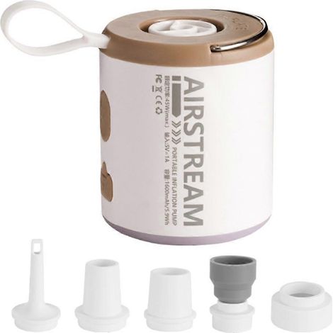 Pompe à air portable avec lampe de camping, gonfleur/dégonfleur rechargeable pour coussins gonflables, matelas pneumatiques et bouées gonflables (1/5)