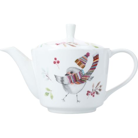 Mikasa Tipperlyhill Robin Teekanne de Steingut, 650 ml, in Geschenkbox de