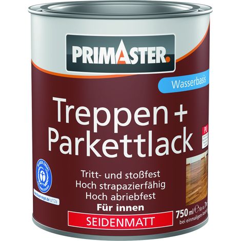 Primaster Treppen + Parkettlack farblos seidenmatt 750 ml Lacke