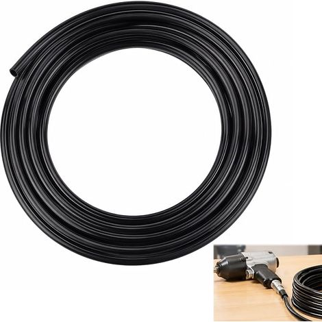 5m Tuyau Pneumatique PU, Tuyau Air Comprimé Noir 10mm x 6.5mm, Solide et Résistant à la Pression, Étanche pour Outils Pneumatiques et Compresseurs d’Air, Tuyau Pneumatique PU Polyuréthane (1/5)