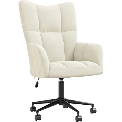 Poltrona lounge con ruote, design moderno in velluto color crema DEC026639