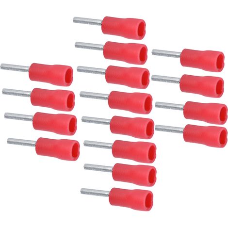 100 cosses isolées à sertir pour tubes ronds, connecteurs à sertir pour fils AWG 22-16 (1/5)