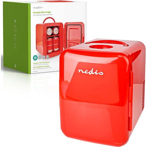 Nedis Mini frigo frigorifero portatile 4 Litri Rosso Camper Casa Barca 220 e 12 volt