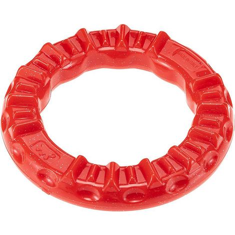 Ferplast SMILE Anello Gioco dentale per cani, anello Ferplast Smile misura Media per l&39igiene orale. Aroma Carne. Riempibile con crocchette o snack. . Variante M - Misure: Ø 16 x 3.2 cm - Rosso (1/5)