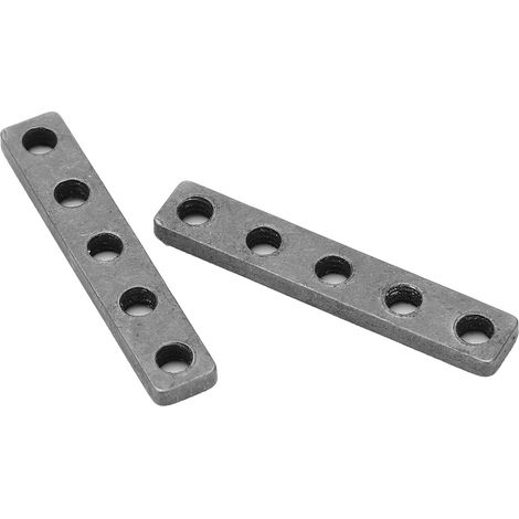 Plaque taraudée en acier inoxydable 39x7mm, lot de 2 pièces, modèle 4803-0039-0007, pour fixation robuste et durable. (1/5)