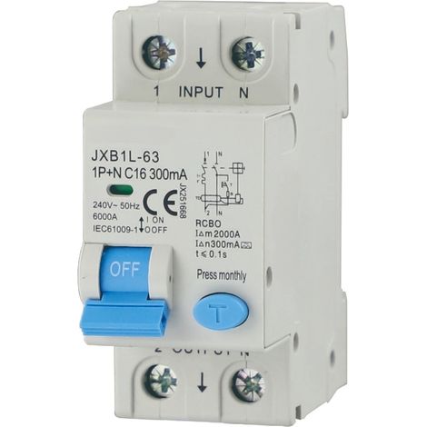 gloca Interruttore Magnetotermico Differenziale Classe A 1P+N 16A 300mA 220V 6KA C16 (1/4)