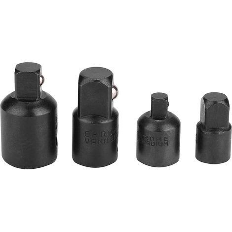 Lot de 4 adaptateurs réducteurs en acier au chrome-vanadium pour douilles de visseuse à chocs et clés à chocs (1/5)