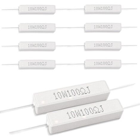 10 Stück 10W 5% Toleranz 100 Ohm Keramik-Zementwiderstand für DIY-Projekte und Experimente