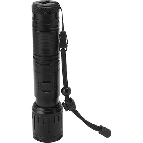 Lampe torche LED rechargeable ultra-lumineuse 3000 lm avec zoom, étanche et idéale pour la chasse, la randonnée et le camping.