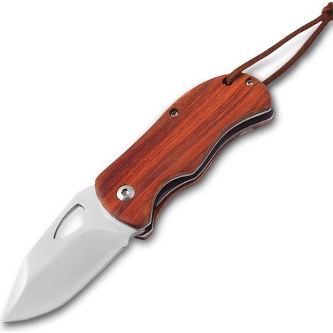 Couteau pliant avec manche en bois, lame en acier inoxydable, ouverture une main, EDC, Outdoor, Camping