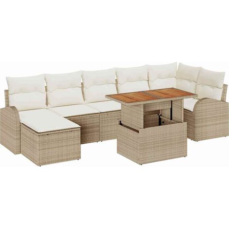 Maison Exclusive - Set Divano da Giardino con cuscino 8 pcs beige e panna