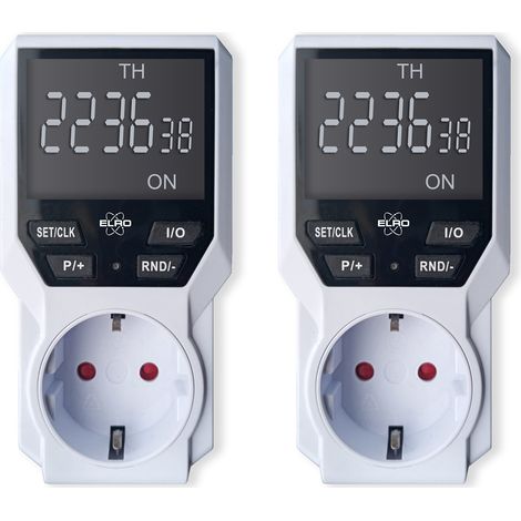 2er Set Digitale Wochenzeitschaltuhr für Steckdosen Timer Countdown, Höhe 12cm