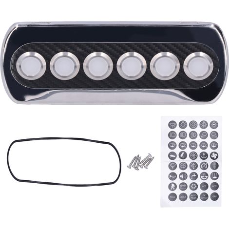 12V 20A Interrupteur Fibre de Carbone IP66 Panneau Bouton Poussoir LED Bleu Rouge Modification pour Yacht Camping-Car (1/5)