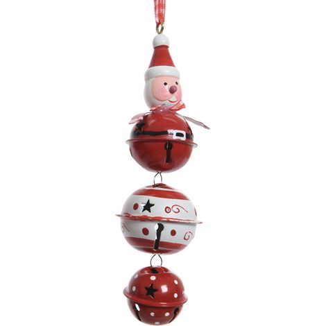Campana Ferro Orso Pupazzo di Neve Babbo Natale 3ass H 15 4.5 cm (1/4)