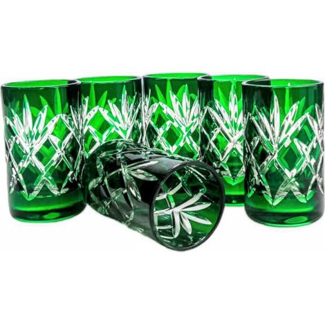 Smaragdgrüne Kristall-Wodkagläser 40 ml Ananas (1/5)