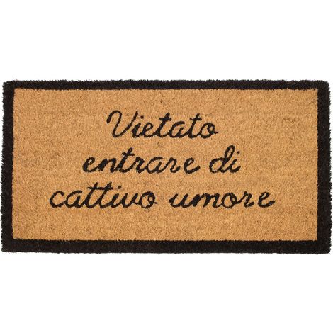 Zerbino Entrata Ingresso Casa Esterno Antiscivolo In Cocco Funny Vietato Entrare (1/4)