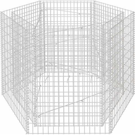 Maison Exclusive - Lit surélevé à gabion hexagonale 160x140x100 cm (1/5)