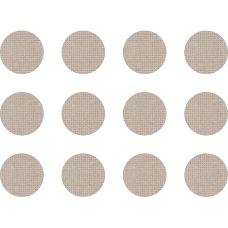 12x Cache vis adhésif autocollant diamètre 40mm protection bouchon trou obturateur meuble table chaise maison, Lin beige