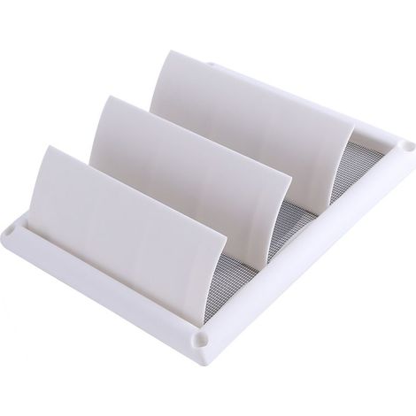 1 Grille d'aération en plastique 3 volets pour conduit mural, 20x20cm, avec filet de protection (1/5)