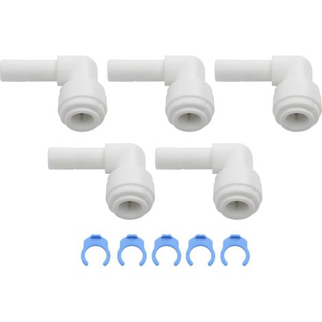 Lot de 5 Connecteurs Rapides 3/8" Plastique Blanc Pour Système Osmose Inverse (1/5)