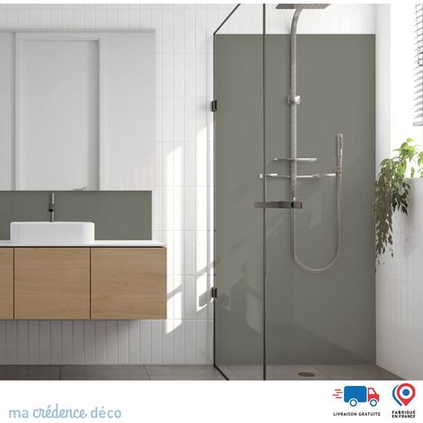 Panneau de douche : Gris béton - Alu composite - 90 - 245 (1/3)