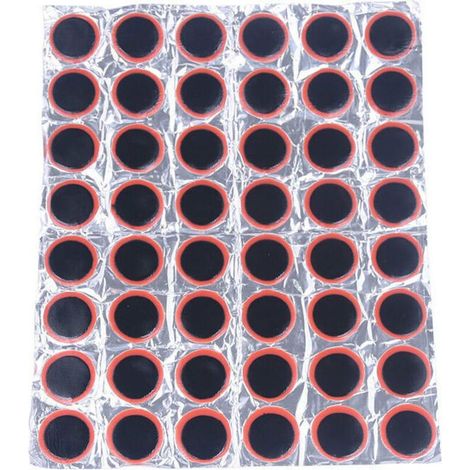 48 Pcs Réparation de Pneus en Caoutchouc Robuste Patch de Pneu Urgent de 25mm Rustine Pneu Universelle Reparation Pneu Moto Ronde pour Vélo Moto Chambre à air de Bicyclette de vélo (1/4)