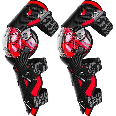 Genouillère Moto,Genouillères pour Moto avec Doublure Amovible et Coque Protectrice Très Résistante,Genouillère VTT pour le Motocross,le Vélo,le Skate,le VTT (1/5)