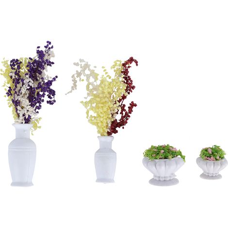 4 Pièces Fausses Plantes en Pot Décoration Intérieure Extérieur Bureau Jardin Fausses Plantes Vertes Artificielles (1/5)