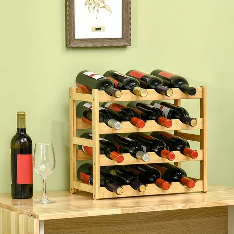 Botellero de bambú para 16 botellas 43 x 23,5 x 38 cm DESVIAE (1/5)