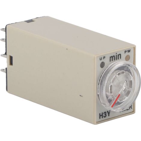Minuteur temporisé H3Y-2, relais temporisé 8 broches, 0 à 60 minutes, type à cadran, 5 A, pour applications multiples. (1/5)