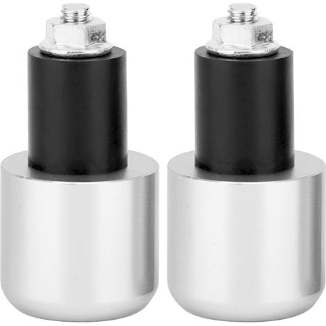 2 Bouchons d’extrémité de guidon pour moto, accessoire de modification, diamètre 22 mm, argenté (1/5)