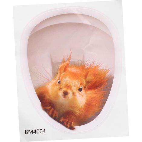 Pegatina 3D de ardilla de 20×25 cm, PVC decorativo, para baño/interiores, fácil de aplicar. (1/5)