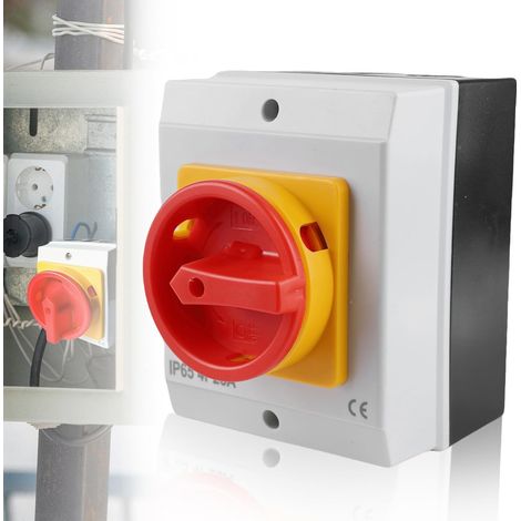CCYKXAA Interrupteur principal, 20 A, IP66, interrupteur de réparation, avec boîtier de séparation de l'alimentation pour connecter des interrupteurs et déconnecter de petits circuits (1/5)