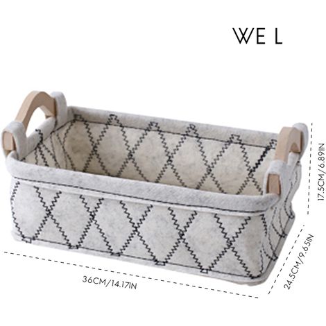 Panier de rangement en feutre, boîte de rangement rectangulaire pour le linge, avec poignées, pour la maison, la chambre, la salle de bain, les étagères et le placard.
