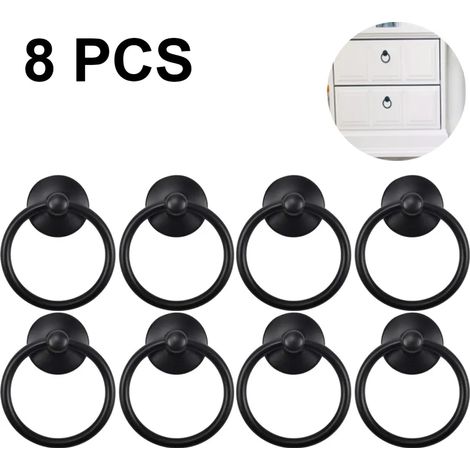 8 Pièces Boutons de Meuble Poignée de Meuble Vintage Boutons d'Armoire Boutons de Tiroir Poignées de Tiroir d'Armoire Anneau pour Meuble Armoire Commode Porte (1/4)