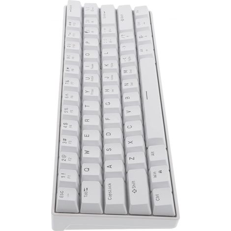 61-Key Wired Mechanical Keyboard, White with LED Backlighting, Compatible with PCs and Laptops, Ergonomic Design for Gaming and Work (1/5)