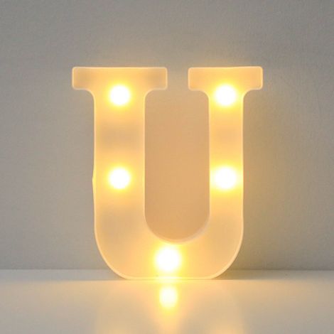 Lettre LED Alphabet - 16 cm x 18 cm x 4,5 cm - ABS Blanc - Éclairage Chaud - Fixation Murale ou Autonome - 1 Pièce (1/3)