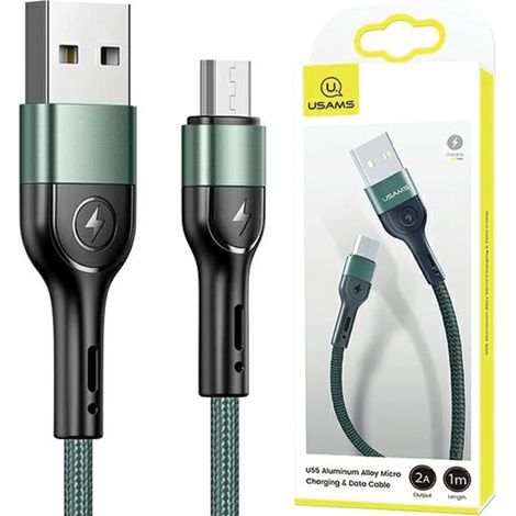 Usams Geflochtenes Kabel U55 2A Micro-USB grün/grün 1m SJ450USB02 (US-SJ450) (1/5)