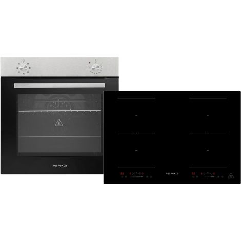 Backofen Herd Kochfeld Herdset Induktion 77cm Timer 2 Flexzonen Slider Respekta