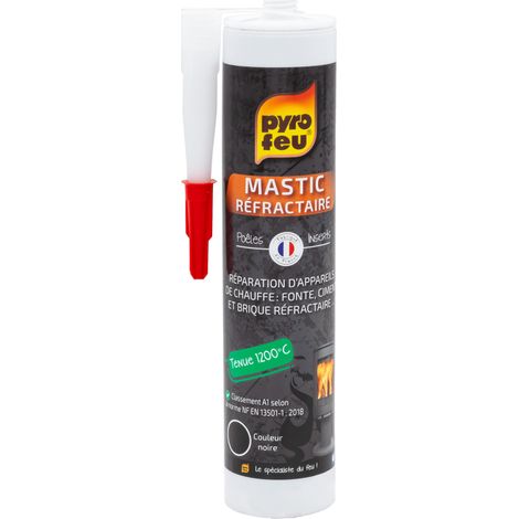 Mastic réfractaire noir haute température – Tenue jusqu'à 1200°C – Joint pour montage et réparation – Résistant aux environnements extrêmes