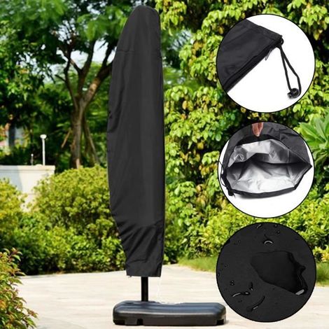 Housse de Parasol - ONEVER - Mât excentré - Noir - Imperméable - Protection pour Parasol Déporté (1/4)