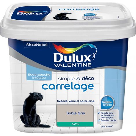 Peinture De Rénovation Simple & Deco Carrelage Satin Sable Gris 0,5 L - Dulux Valentine