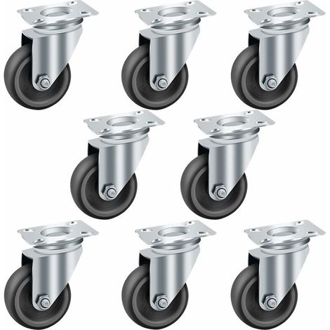 x 50 mm drehbare Transportrollen für schwere Lasten, schwenkbare Räder, Möbelrollen (1/4)