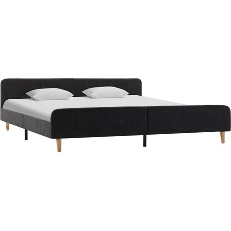 Estructura de cama de arpillera gris oscuro 180x200 cm vidaXL (1/4)