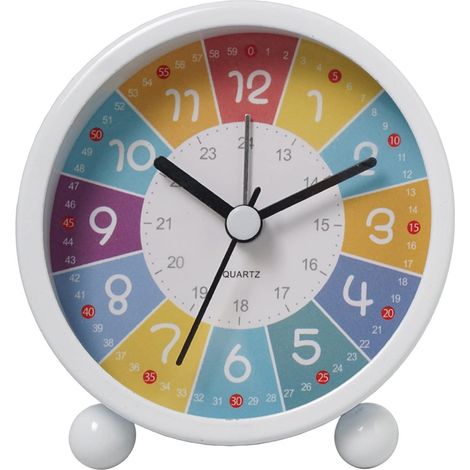 Réveil for enfants Horloge de table analogique silencieuse ronde (1/4)