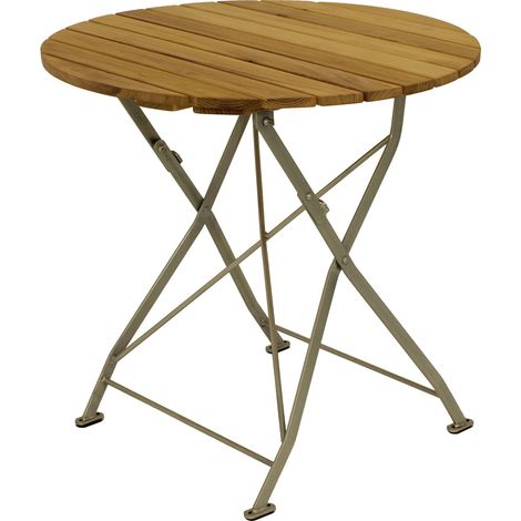 Klapptisch BAD TÖLZ 77cm rund, Flachstahl verzinkt + Robinie (1/3)