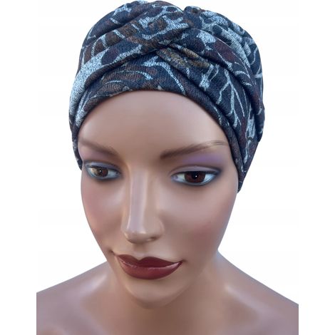 Turbante para mujer después de la quimioterapia Sara 516, gorro cálido con forro, cómodo. (1/5)