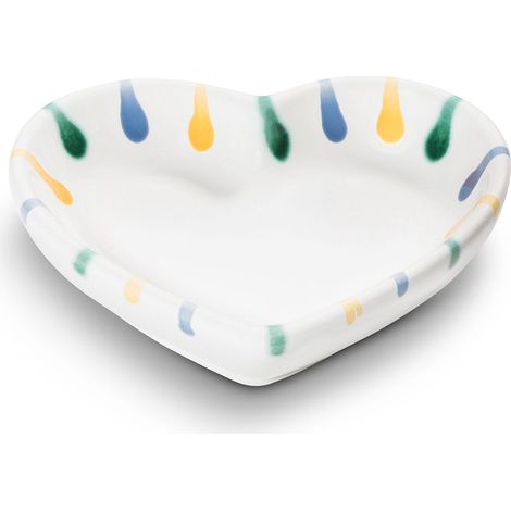 Gmundner Keramik Buntgeflammt, Herzschale (L:10cm)